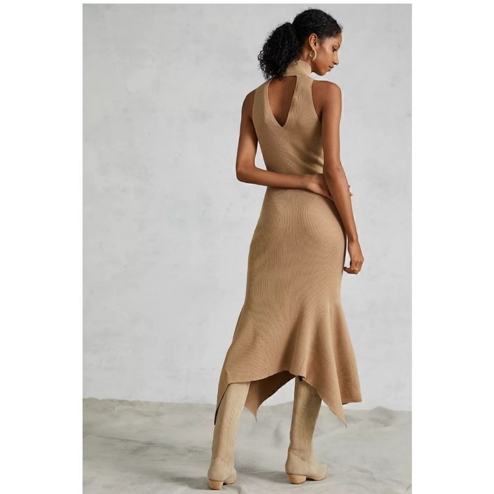 Anthropologie Mock Neck Ribbed Midi Dress Mermaid Maeve Pilcro Revolve - Picture 2 of 5